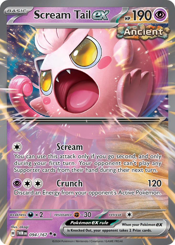 Scream Tail ex 094/167 Double Rare Twilight Masquerade Pokemon Holo Near Mint