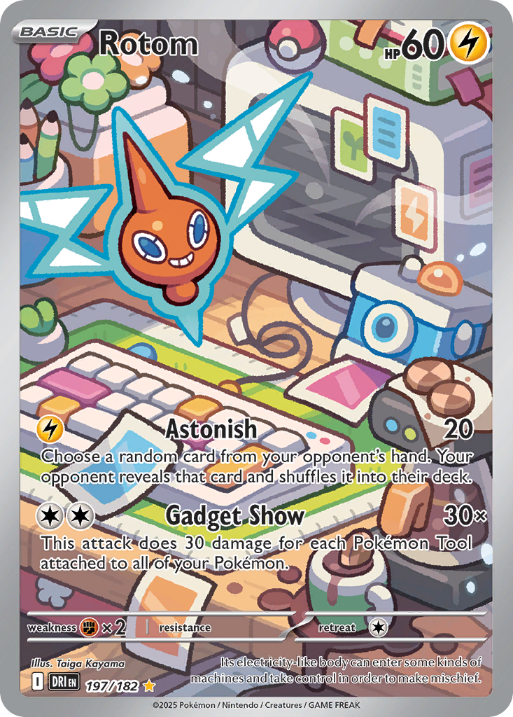 Rotom 197/182 Illustration Rare Destined Rivals Pokemon Near Mint