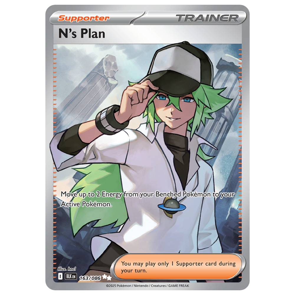 Pokemon TCG - N's Plan 163/086 - Ultra Rare Full Art NM/M [Black Bolt]