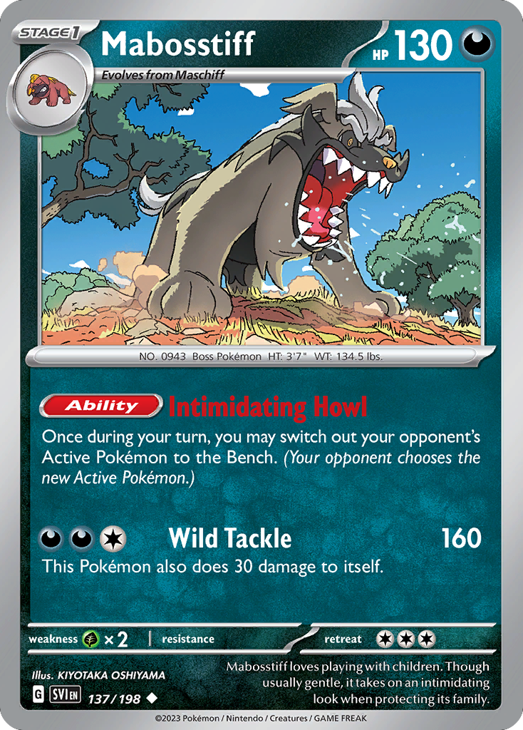 Pokemon TCG - Mabosstiff 137/198 Scarlet & Violet NM