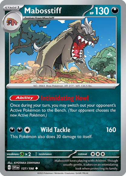Pokemon TCG - Mabosstiff 137/198 Scarlet & Violet NM