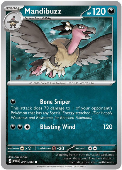 Pokemon TCG - Mandibuzz 050/084 Pitch Black NM