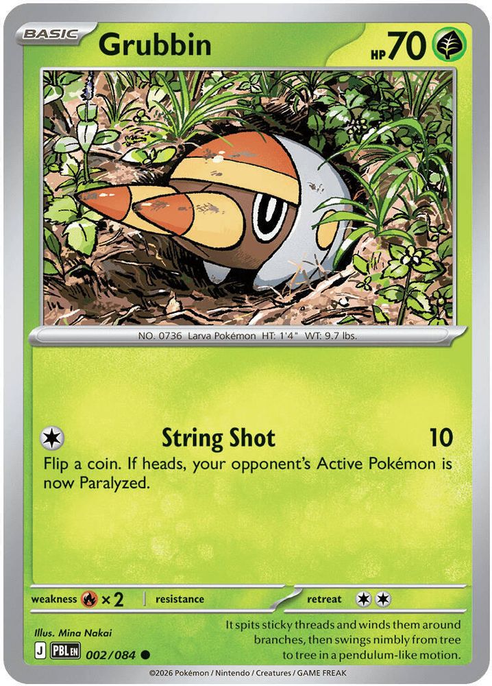 Pokemon TCG - Grubbin 002/084 Pitch Black NM