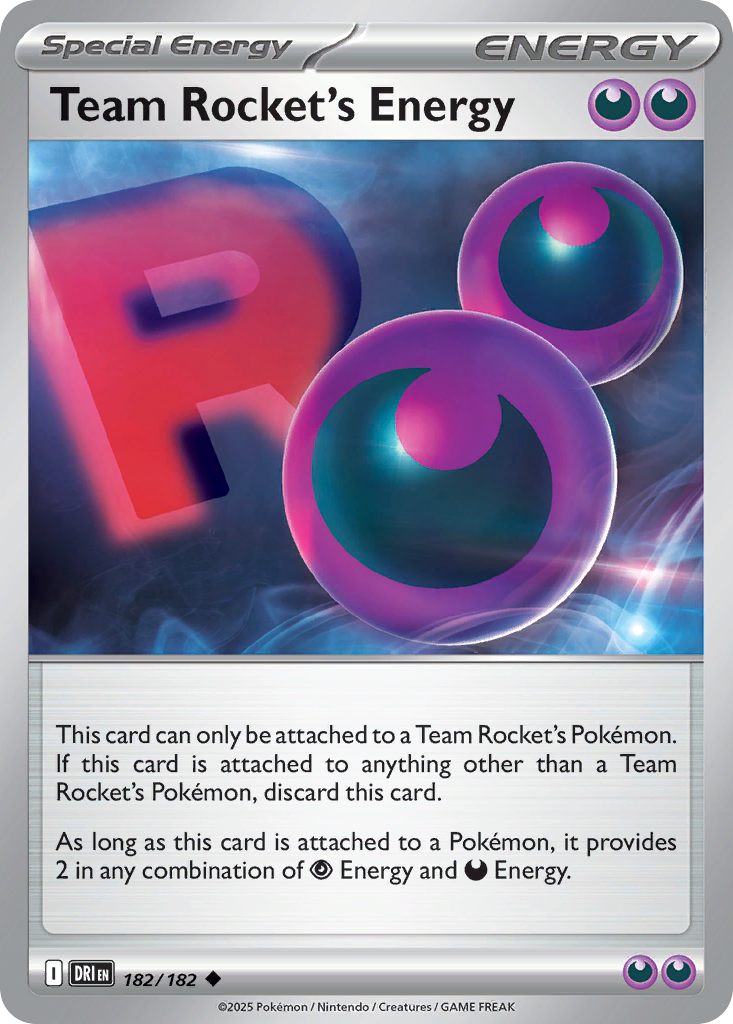 Pokemon TCG - Team Rocket's Energy 182/182 Destined Rivals NM