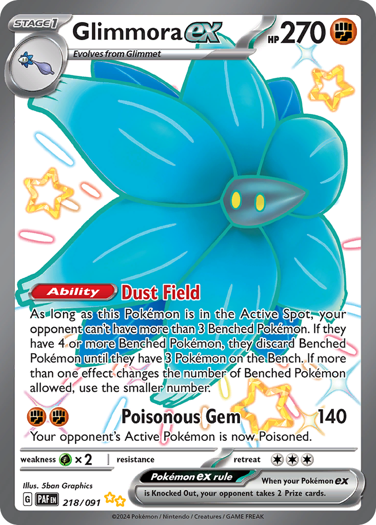 Glimmora ex 218/091 Shiny Ultra Rare Paldean Fates Pokemon Near Mint
