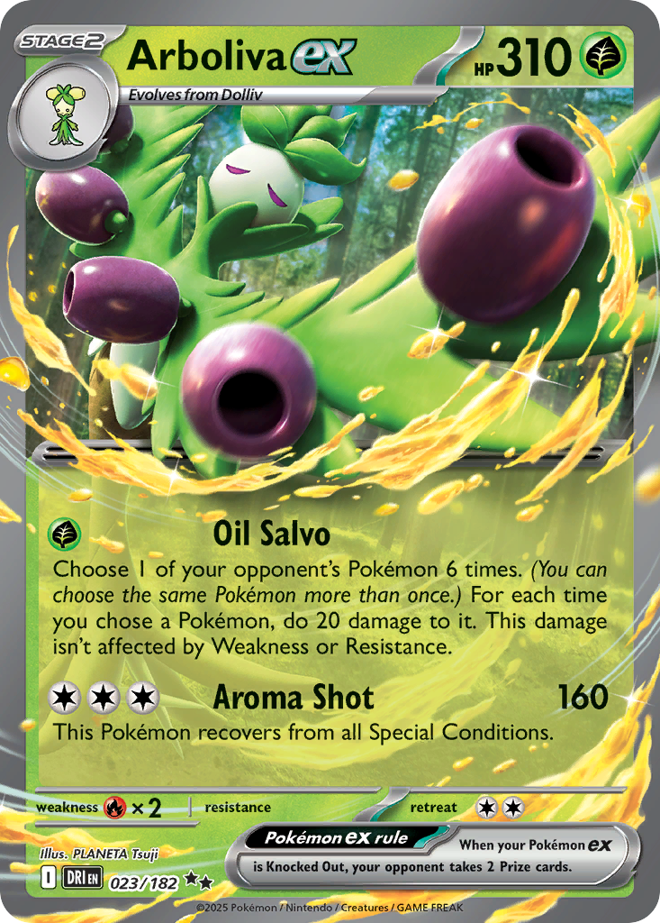 Arboliva ex 023/182 Double Rare Destined Rivals Pokemon Near Mint