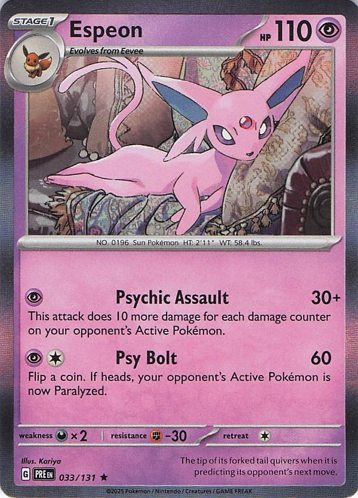 Pokemon TCG - Espeon 033/131 Holo Prismatic Evolutions NM