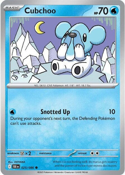 Pokemon TCG - Cubchoo 025/086 Black Bolt NM
