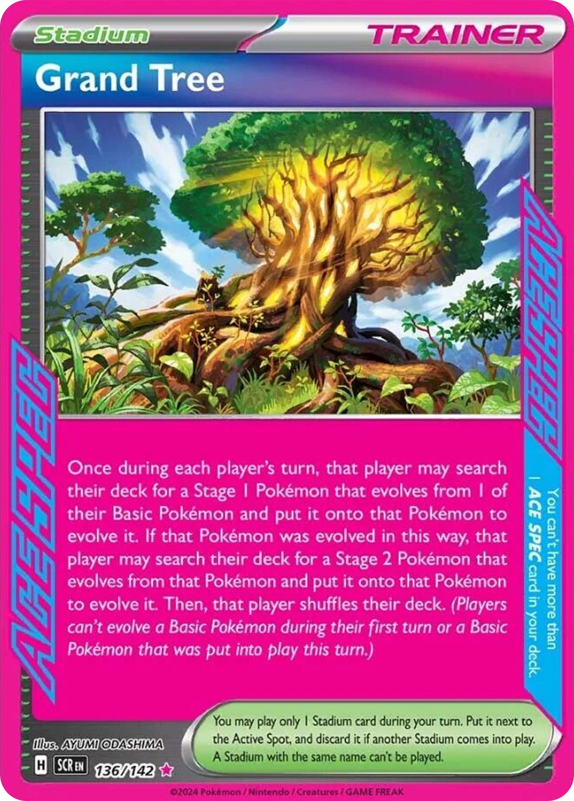 Grand Tree 136/142 ACE SPEC Stellar Crown Pokemon NM