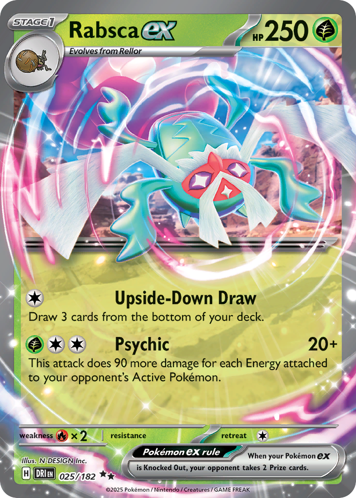 Rabsca ex 025/182 Double Rare Destined Rivals Pokemon Near Mint