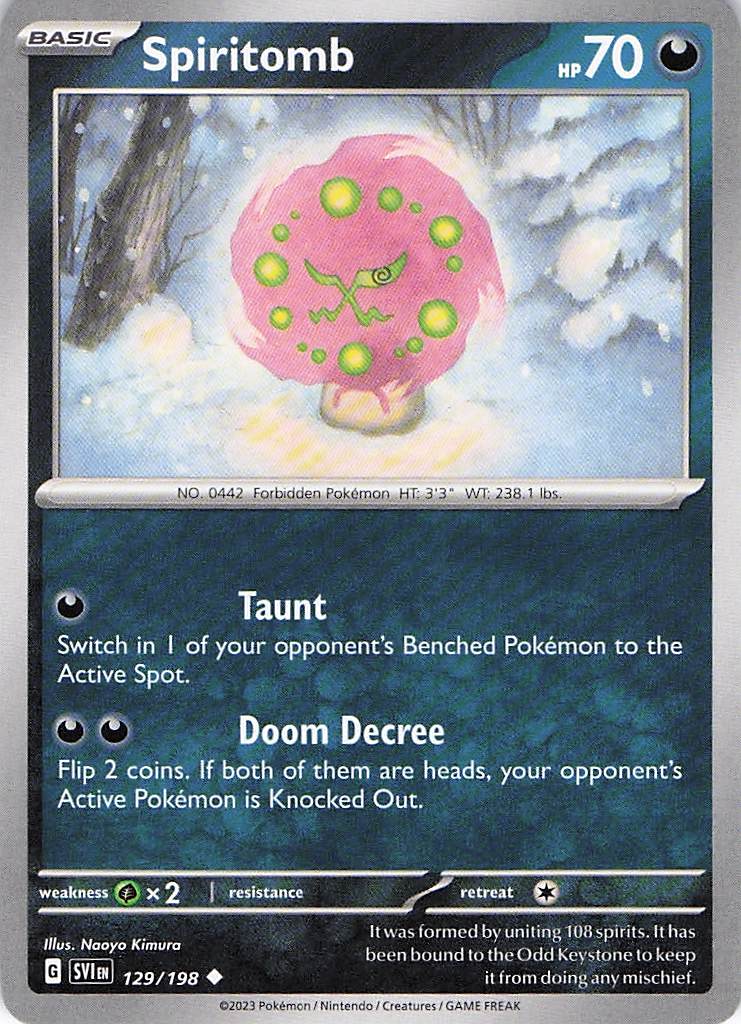Pokemon TCG - Spiritomb 129/198 Scarlet & Violet NM