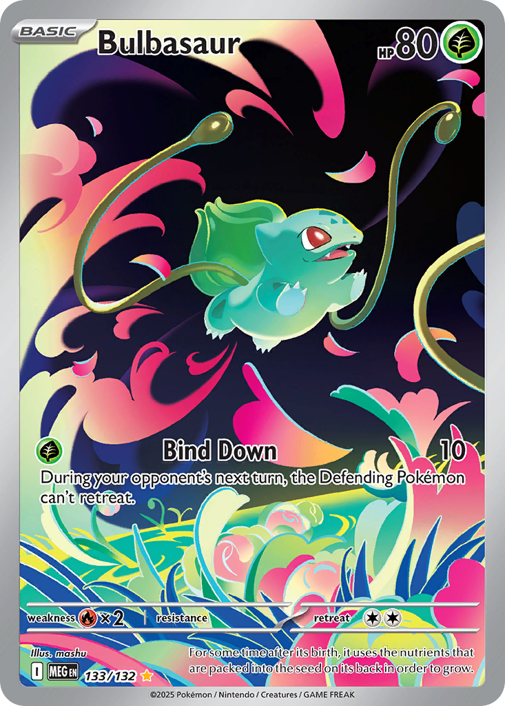 Bulbasaur 133/132 Illustration Rare Mega Evolution Pokemon Holo NM