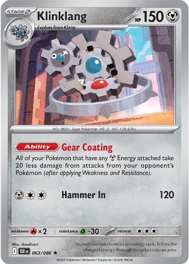 Pokemon TCG - Klinklang 063/086 Holo Black Bolt NM
