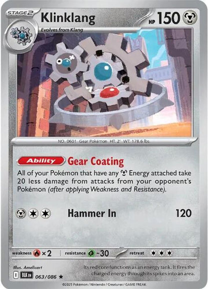 Pokemon TCG - Klinklang 063/086 Holo Black Bolt NM