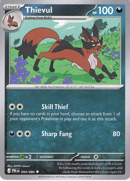 Pokemon TCG - Thievul 054/084 Pitch Black NM