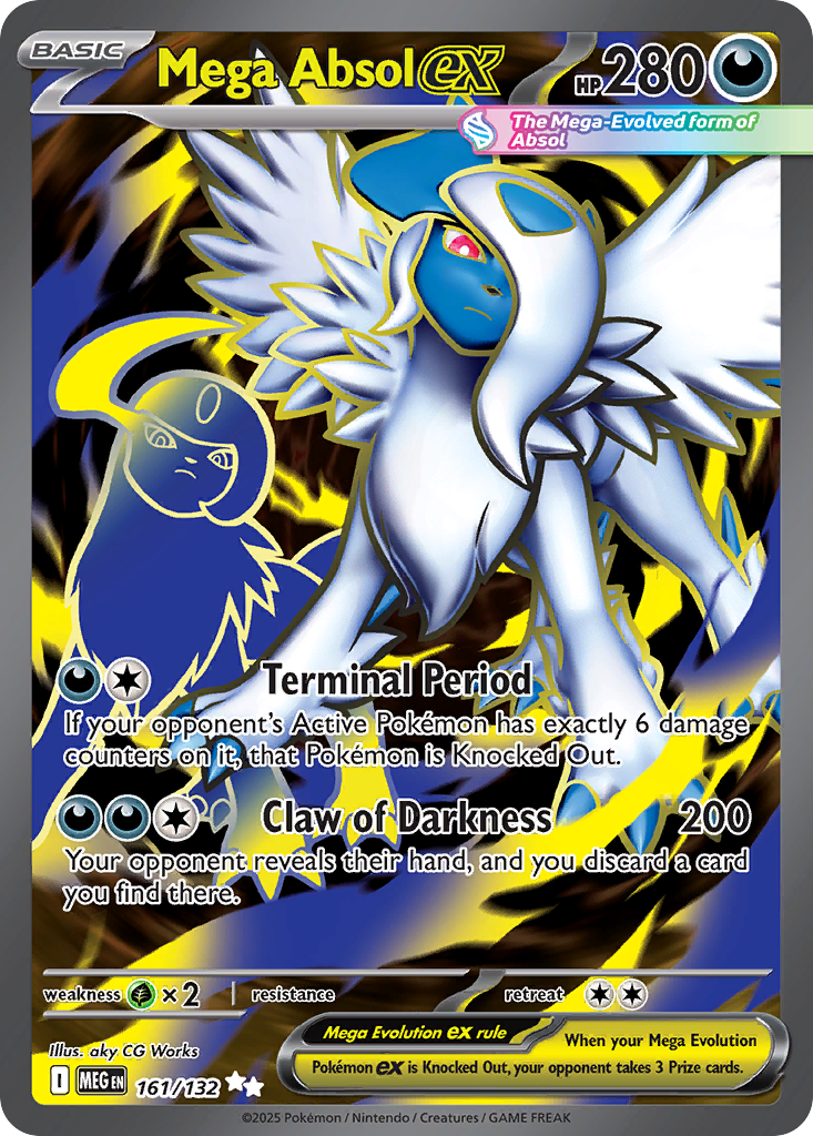 Mega Absol ex 161/132 Ultra Rare Mega Evolution Pokemon Holo NM