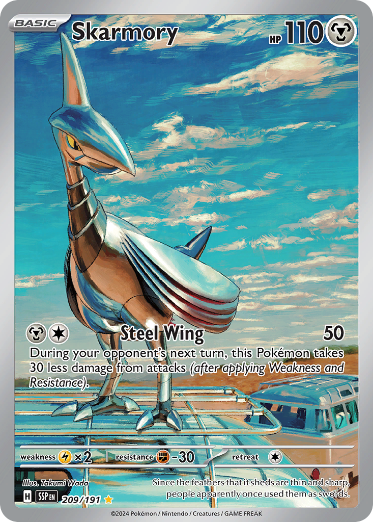 Skarmory 209/191 Illustration Rare Surging Sparks Pokemon Holo NM