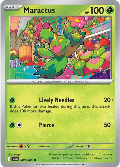Pokemon TCG - Maractus 008/086 Black Bolt NM