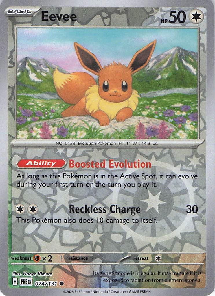 Pokemon TCG - Eevee 074/131 Prismatic Evolutions Reverse Holo NM