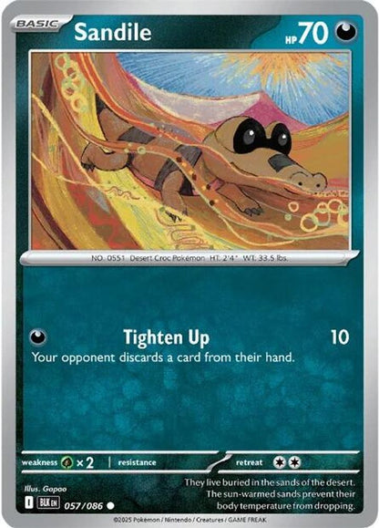 Pokemon TCG - Sandile 057/086 Black Bolt NM