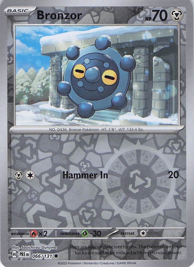 Pokemon TCG - Bronzor 066/131 Prismatic Evolutions Reverse Holo NM
