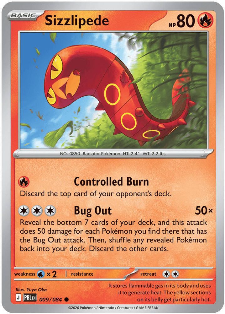 Pokemon TCG - Sizzlipede 009/084 Pitch Black NM