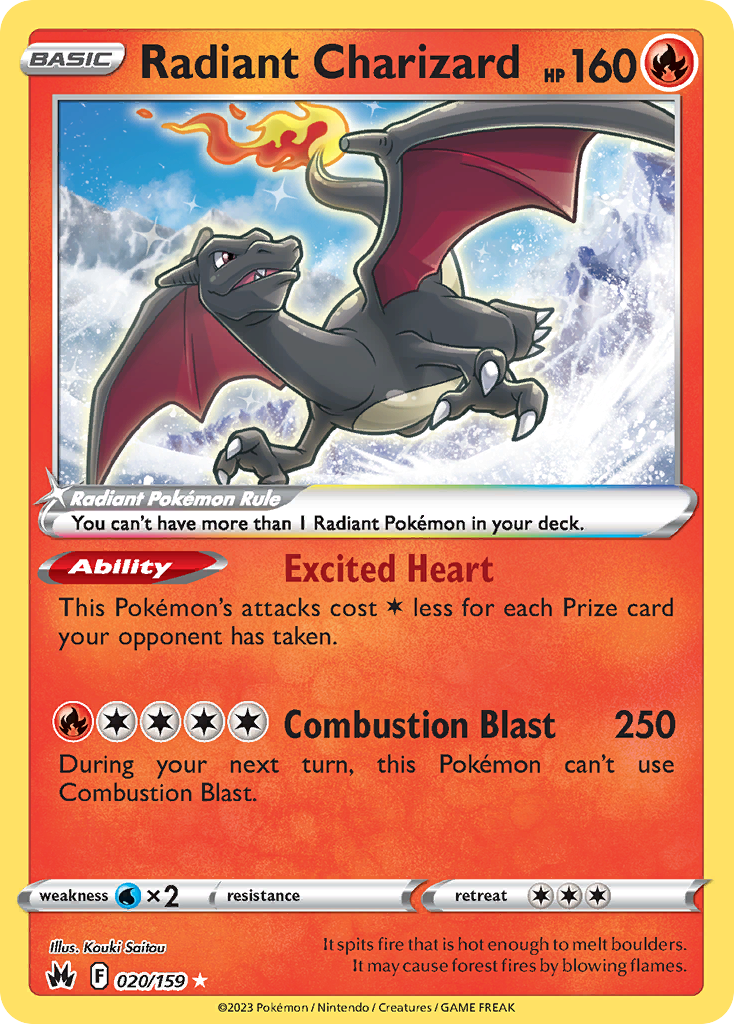 Radiant Charizard 020/159 Radiant Crown Zenith Pokemon NM
