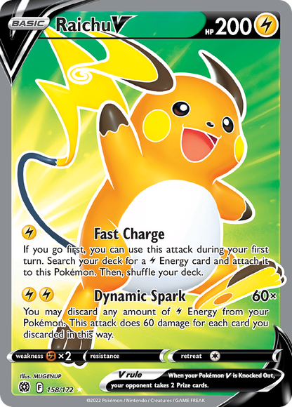 Raichu V 158/172 Brilliant Stars Pokemon NM