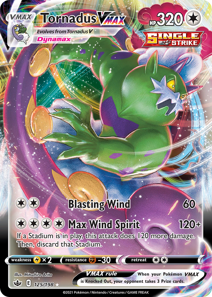 Tornadus VMAX 125/198 Ultra Rare Chilling Reign Pokemon NM