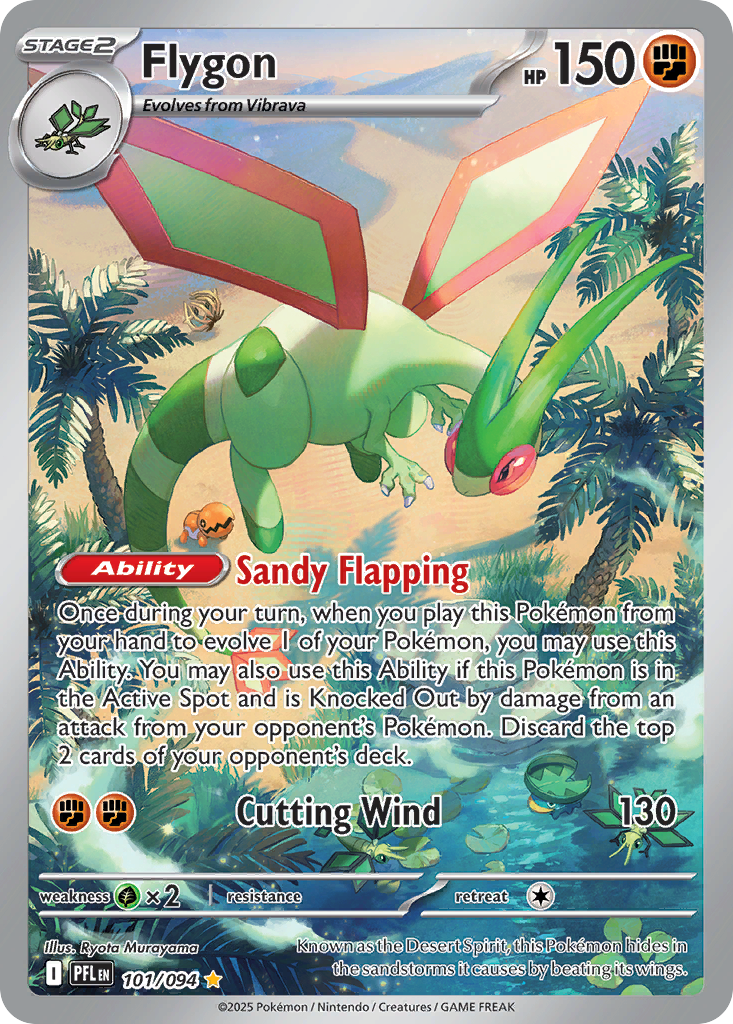 Flygon 101/094 Illustration Rare Phantasmal Flames Pokemon Holo NM