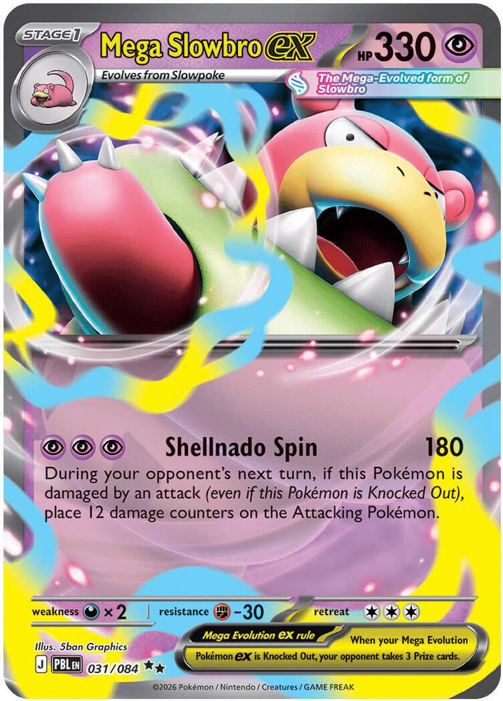 Mega Slowbro ex 031/084 Double Rare Pitch Black Pokemon NM