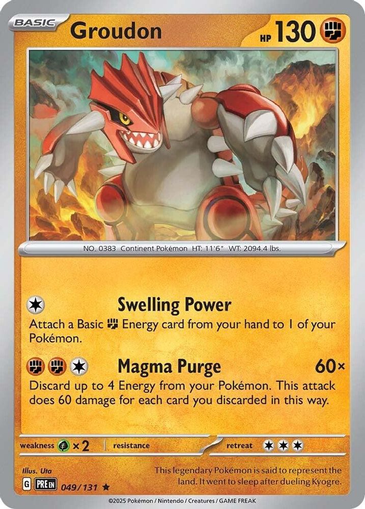 Pokemon TCG - Groudon 049/131 Holo Prismatic Evolutions NM