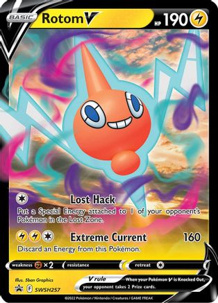 Rotom V SWSH257 Holo Promo Sword & Shield Promo Pokemon Near Mint