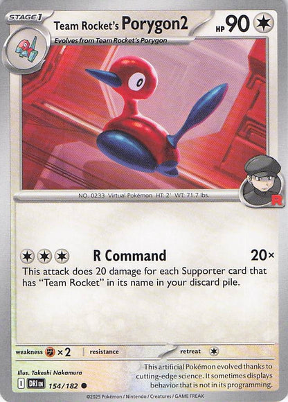 Pokemon TCG - Team Rocket's Porygon2 154/182 Destined Rivals NM