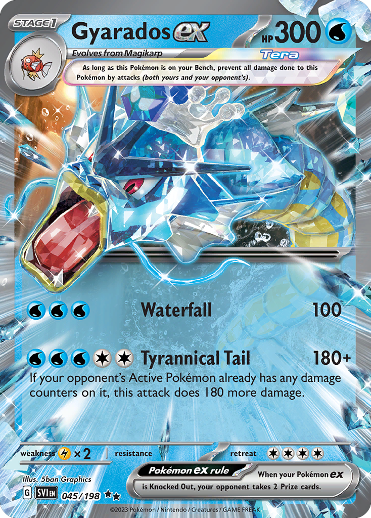 Gyarados ex 045/198 Double Rare Scarlet & Violet Pokemon Near Mint