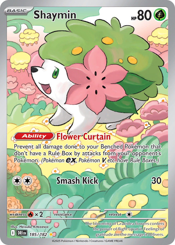 Shaymin 185/182 Illustration Rare Destined Rivals Pokemon Holo NM