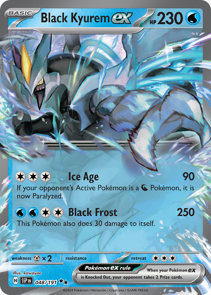 Black Kyurem ex 048/191 Double Rare Surging Sparks Pokemon Near Mint