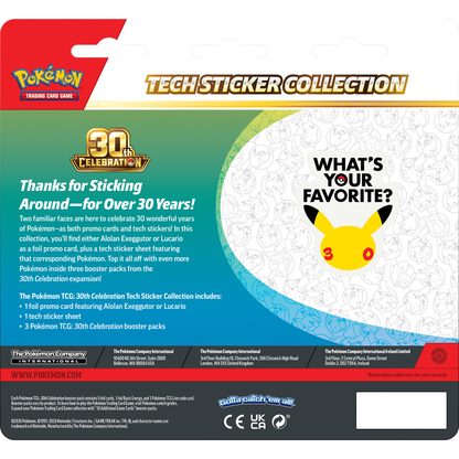 Pokemon TCG - 30th Celebration Tech Sticker Blister (Preorder 16/9/2026)