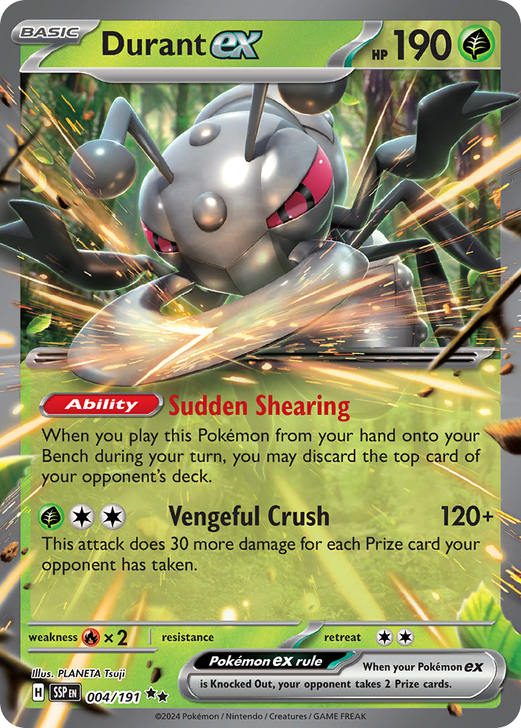 Durant ex 004/191 Double Rare Surging Sparks Pokemon Near Mint