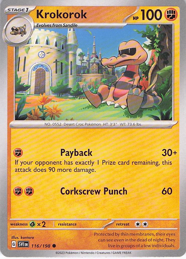 Pokemon TCG - Krokorok 116/198 Scarlet & Violet NM