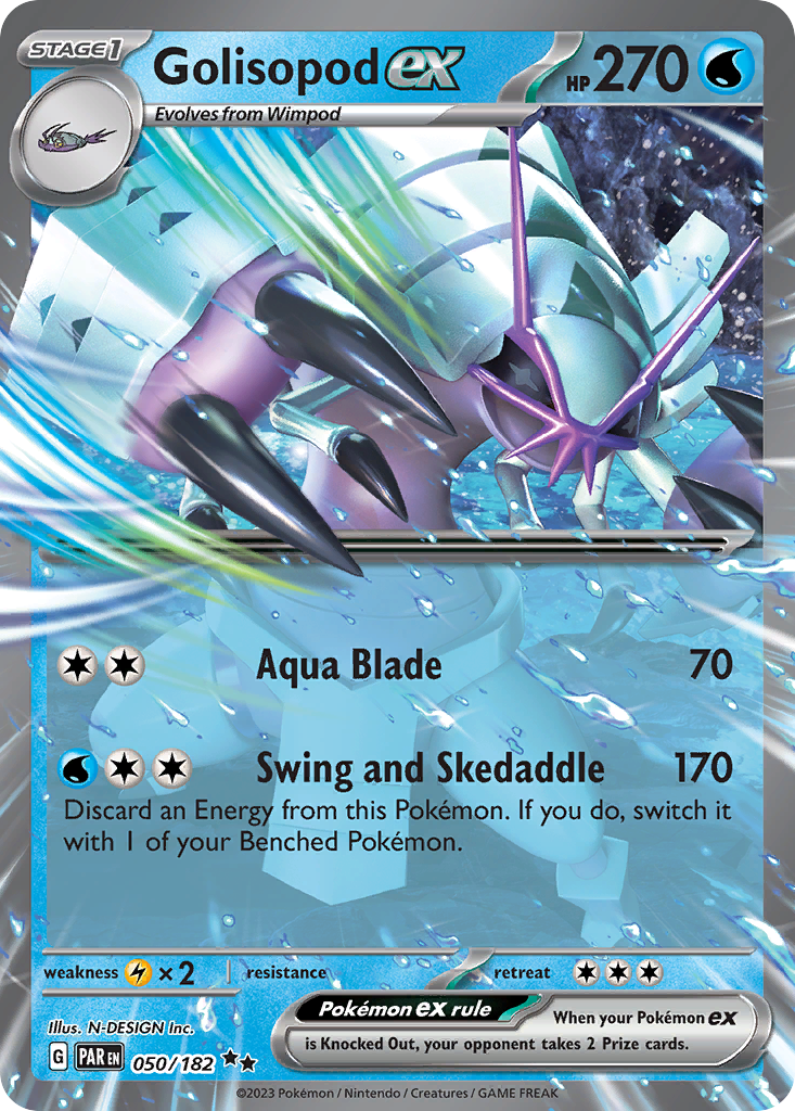 Golisopod ex 050/182 Double Rare Paradox Rift Pokemon Near Mint