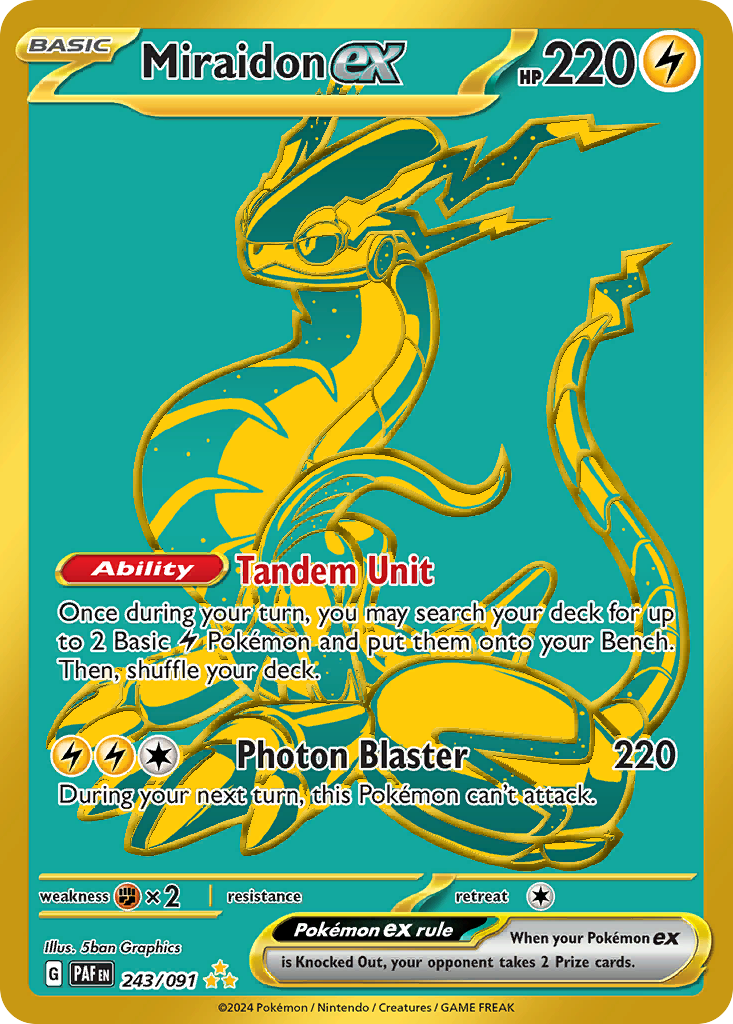 Miraidon ex 243/091 Paldean Fates Pokemon LP