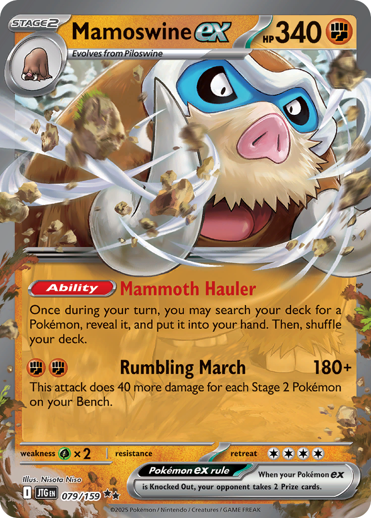 Mamoswine ex 079/159 Double Rare Journey Together Pokemon NM