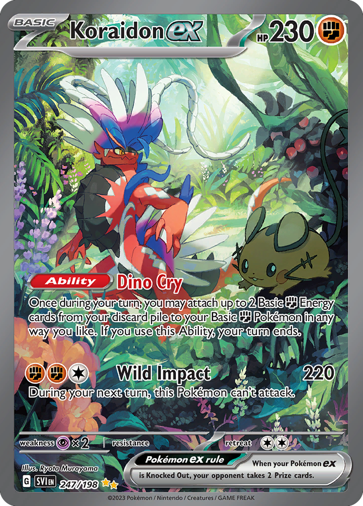 Koraidon ex 247/198 Special Illustration Rare Scarlet & Violet Pokemon Holo NM