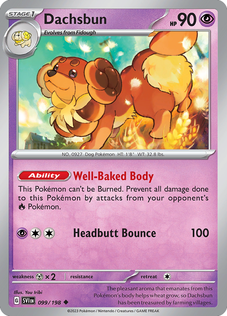 Pokemon TCG - Dachsbun 099/198 Scarlet & Violet NM