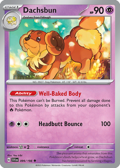 Pokemon TCG - Dachsbun 099/198 Scarlet & Violet NM