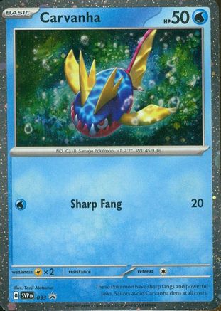 Carvanha 093 Holo Promo Scarlet & Violet Promo Pokemon Near Mint