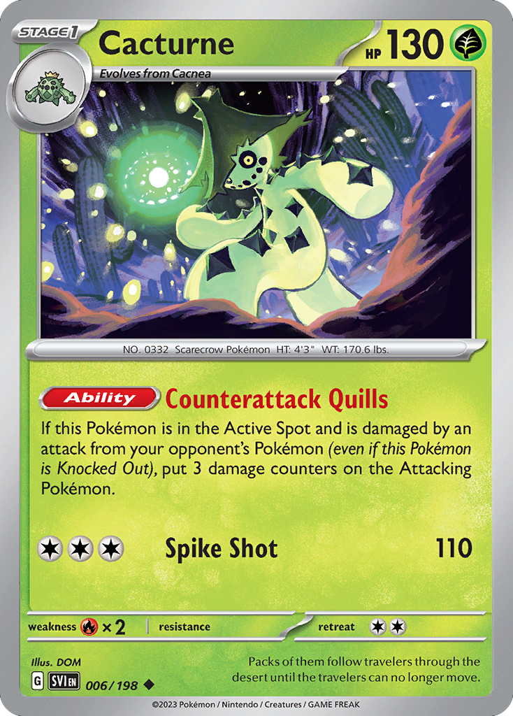Pokemon TCG - Cacturne 006/198 Scarlet & Violet NM