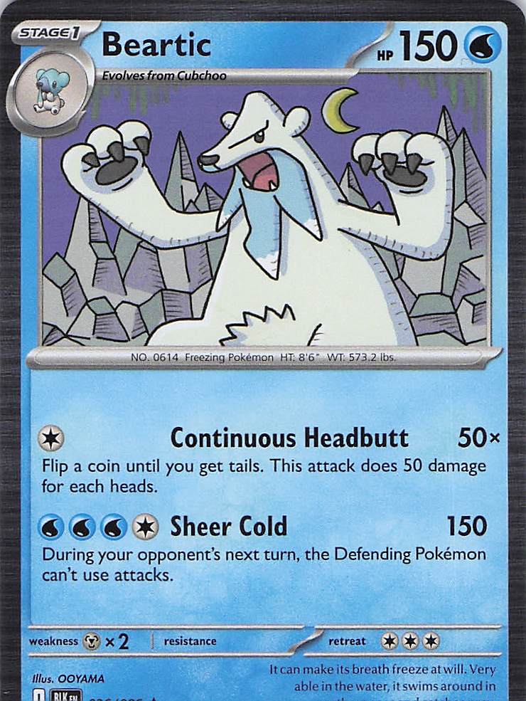 Pokemon TCG - Beartic 026/086 Holo Black Bolt NM