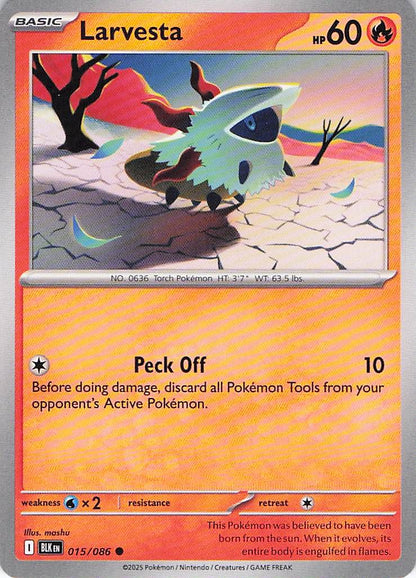 Pokemon TCG - Larvesta 015/086 Black Bolt NM